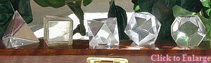 Platonic Solids in Clear Quartz by Celestial Lights celestial@webaccess.net